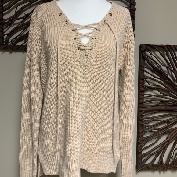 Lace Up Sweater. - Picture 2 of 5